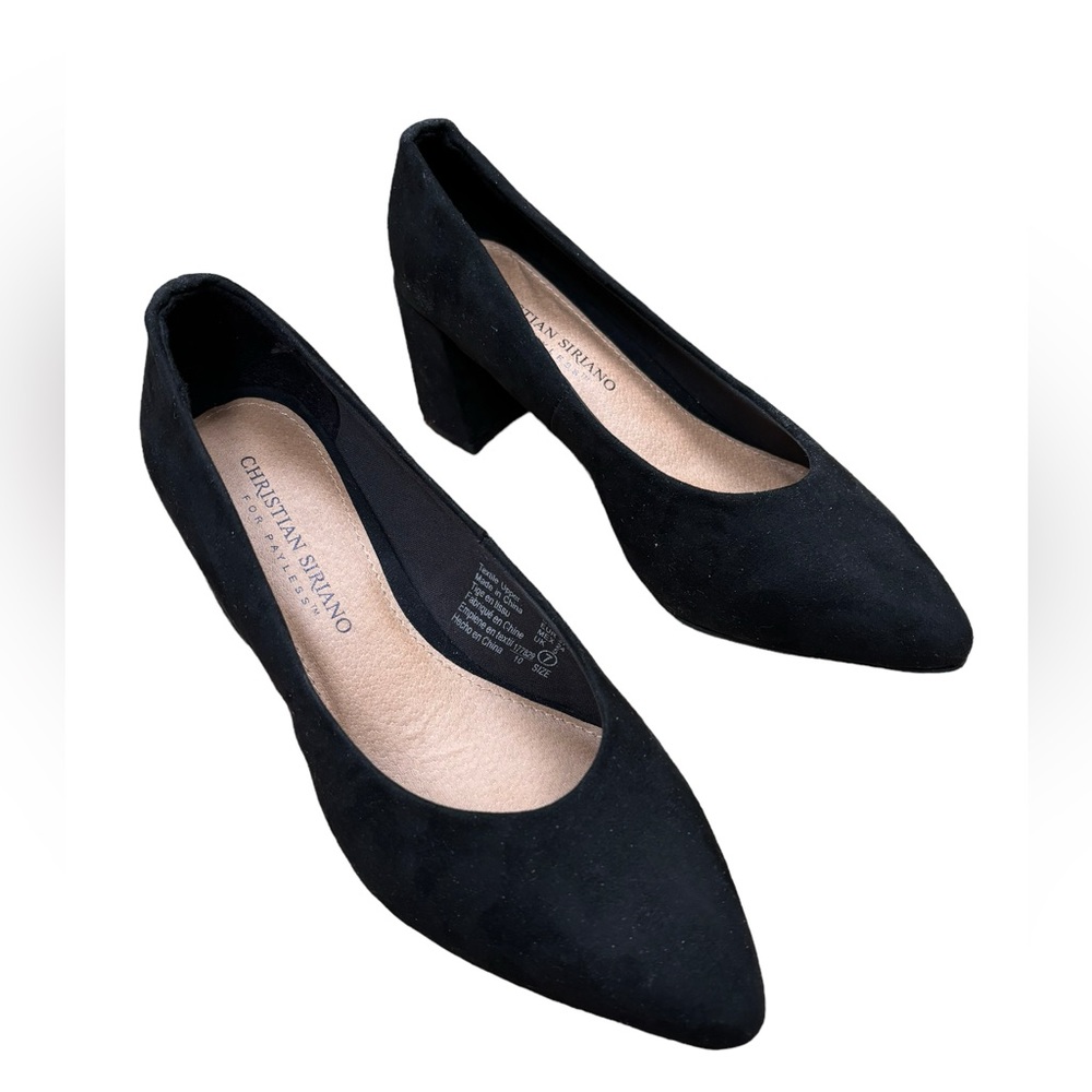 Christian Siriano Women's Luna Black Block Heel Pump Shoes Size‎ 7